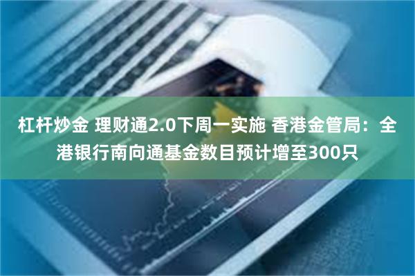 杠杆炒金 理财通2.0下周一实施 香港金管局：全港银行南向通基金数目预计增至300只