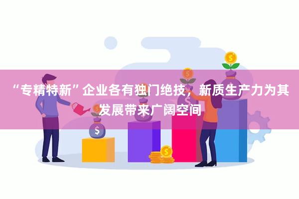 “专精特新”企业各有独门绝技，新质生产力为其发展带来广阔空间